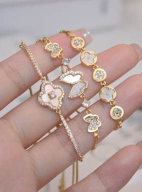 小众轻奢高级感四叶草手链四叶草