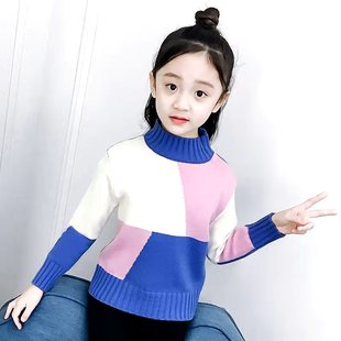 女童洋气毛衣套头厚针织打底衫2024春秋装新款韩版儿童中大童上衣