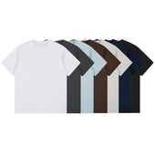 260克三本针索罗娜小领口短袖 LOGO T恤boxy短宽 抗皱抗起球