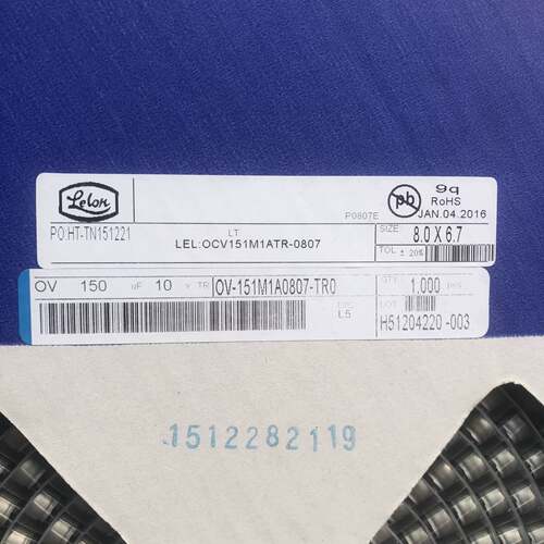 可维修Lelon 10V150uF，OCV，台湾立隆贴片固态电容型号