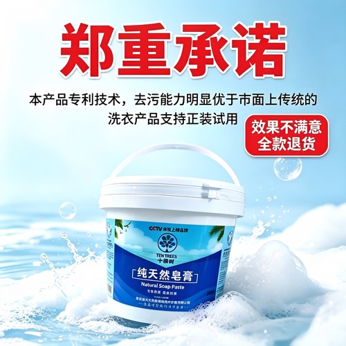 十棵树超强去污洗衣膏，小白鞋神器，校服，重油重污去渍能力超强