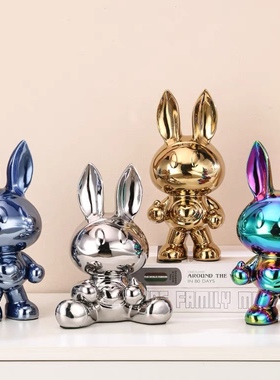 网红兔子存钱罐酒柜摆件轻奢高档创意客厅电视柜橱窗玄关家居摆设