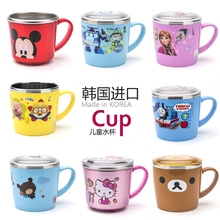 儿童水杯家用防摔便携学饮杯可爱带盖宝宝喝水杯不锈钢牛奶杯杯子
