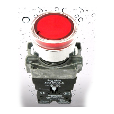 原厂施耐德 Schneider 带灯按钮开关 XB2-BW34M2C AC220V 1NC