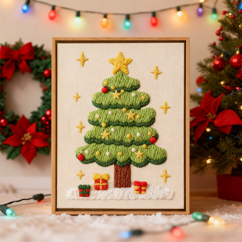 圣诞节戳戳绣手工diy材料包送朋友节日礼物简单制作相框画件