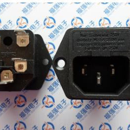 SP-862 带耳/AC电源插座10A/250A/三脚 铜脚/带保险管座5*20MM