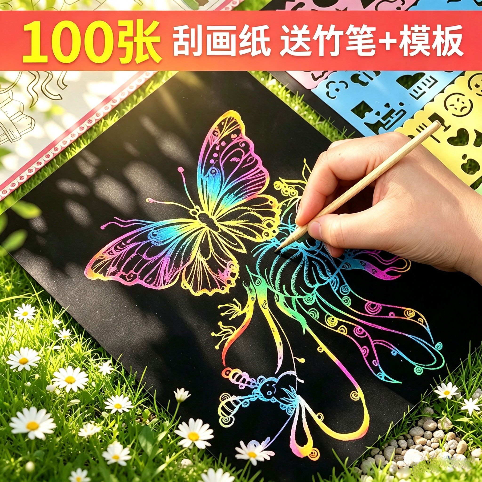 嘎嘎熊A4镭射炫彩刮画纸图片