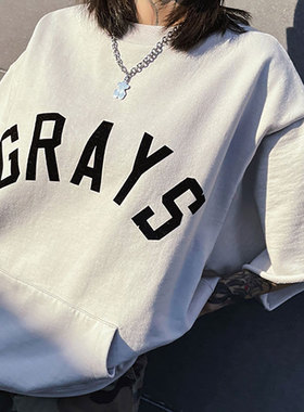 FEAR OF GOD第七季主线GRAYS字母半袖卫衣廓形FOG植绒圆领宽松潮