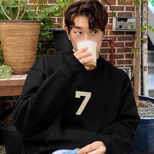 正品 高街FEAR 主线数字7美式 GOD圆领宽松加绒卫衣男 FOG第七季