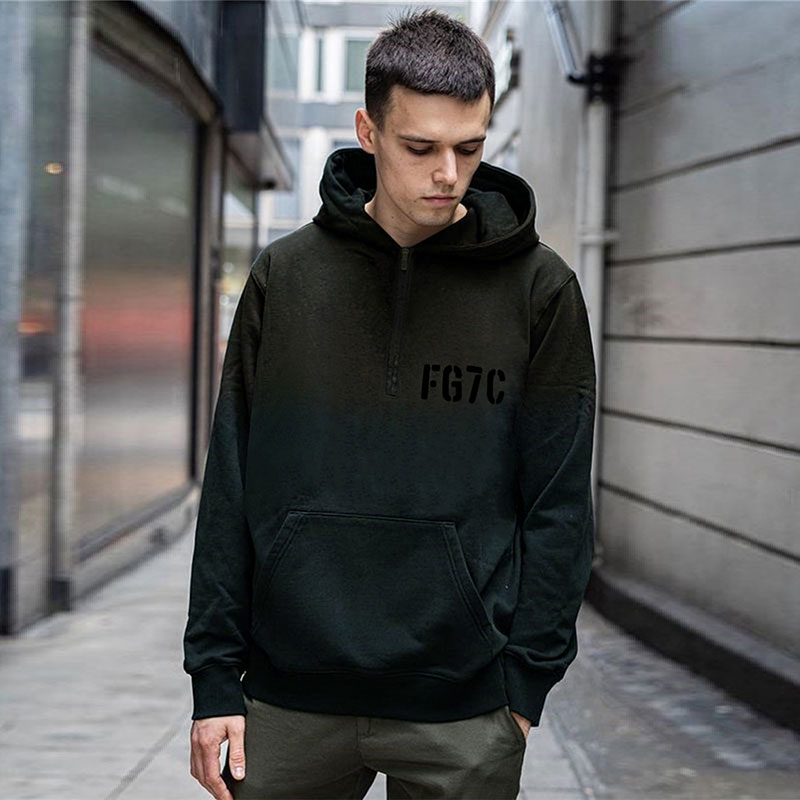 主线fog连帽卫衣半拉链帽衫潮牌