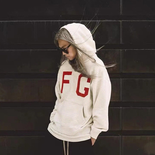 男女款 FEAR 主线FOG高街植绒FG富贵连帽卫衣潮流帽衫 GOD第七季