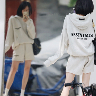 GOD复线ESSENTIALS植绒小标fog加绒连帽卫衣男女潮牌 正品 FEAR