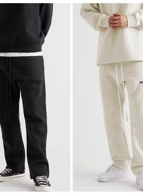 FOG正品FEAR OF GOD复线ESSENTIALS卫裤加绒植绒小标直筒休闲长裤