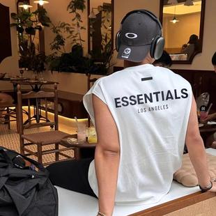 FOG复线ESSENTIALS洛杉矶限定FEAR GOD反光坎肩背心男女T恤潮