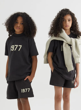 童装正品新款fear of god复线ESSENTIALS儿童短袖T恤FOG潮牌1977