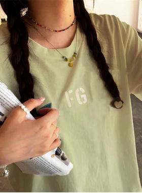 FEAR OF GOD第七季主线FOG高街FG富贵短袖植绒T恤男女装宽松潮牌