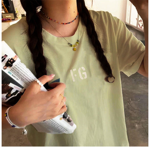 植绒T恤男女装 FEAR 主线FOG高街FG富贵短袖 GOD第七季 宽松潮牌