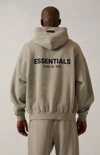 GOD复线ESSENTIALS植绒小标fog加绒男女连帽卫衣潮牌 正品 FEAR