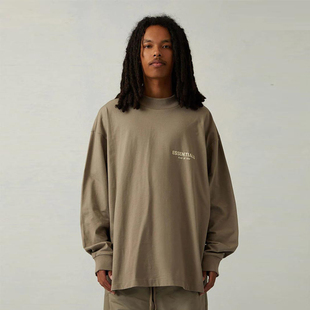 小标植绒圆领长袖 FOG GOD复线ESSENTIALS薄款 T恤男女潮牌 FEAR