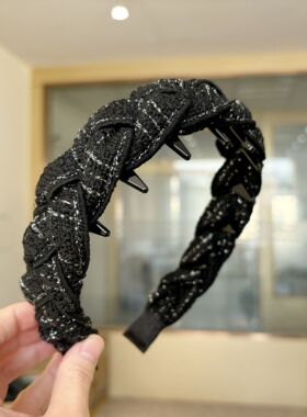 羽晞小香风带齿发箍防滑编织辫子发卡