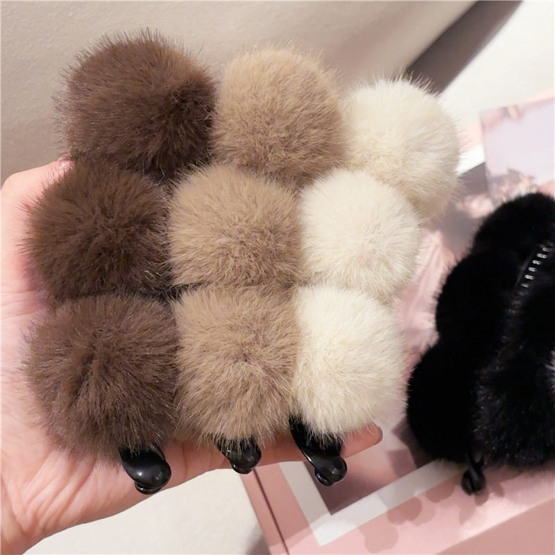 韩国东大门秋冬新款软糯兔毛香蕉夹发夹后脑勺高马尾夹高级感竖夹,饰品/流行首饰/时尚饰品新,发饰,淘宝优惠券,粉丝福利购,淘宝优惠卷