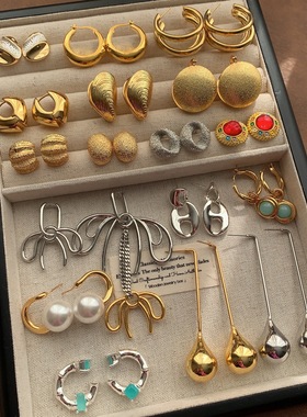 福利款欧美奢华方形绿色钻石耳钉时尚气质配礼服晚宴百搭水晶耳环