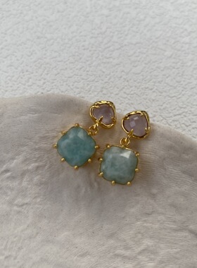 显白气质蓝色简约耳坠新中式新款气质百搭轻奢高级感温柔优雅耳饰