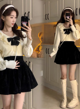 上衣搭配半身裙初秋装一整套装小个子入秋穿搭减龄韩系气质早秋