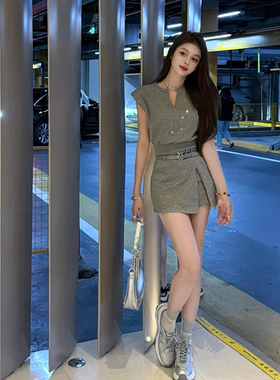 夏季上衣裙子套装洋气衣服小众网红时尚炸街新款气质女装韩系穿搭