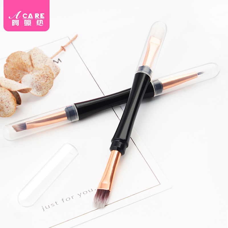 眼影刷/双头A1pn088-眉毛刷斜角眉粉刷子化妆睫毛两用便携工具女