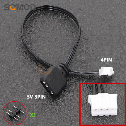 主板ARGB灯光转接线华硕微星AURA主板同步神光5V3针转小6PIN 4PIN