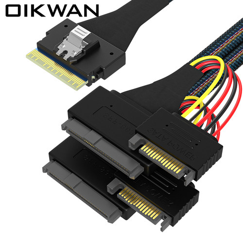 SFF-8654转U.2一分二扩展线