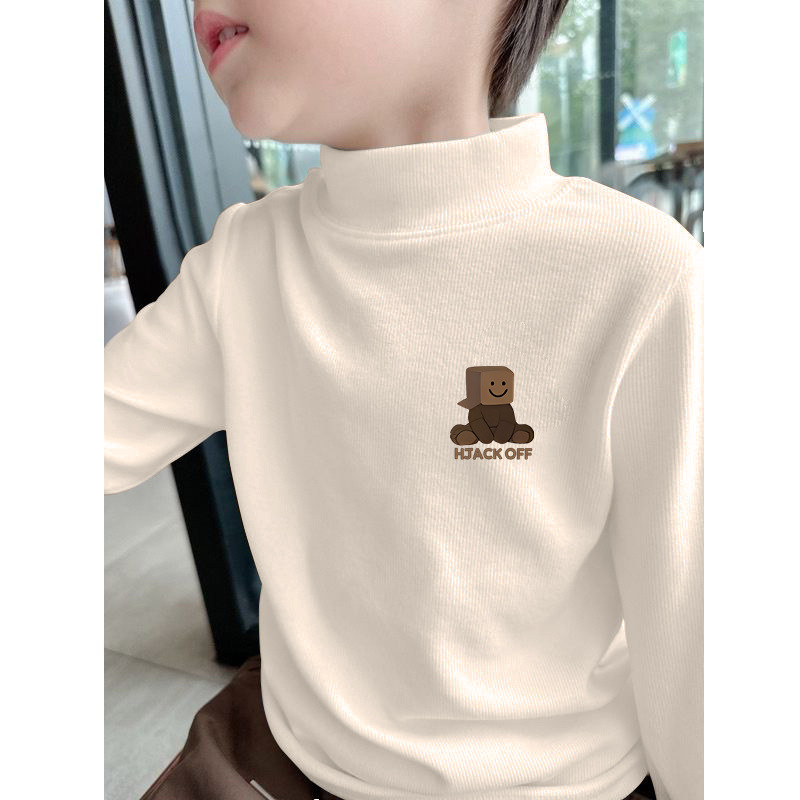 Y2135#德绒半高领卫衣男款冬季加绒加厚保暖内搭打底衫宽松长袖潮