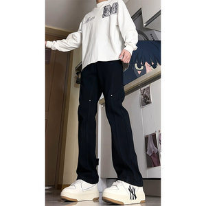 A417A NK806 P45 男士春季排扣牛仔裤百搭带铆钉休闲裤图片