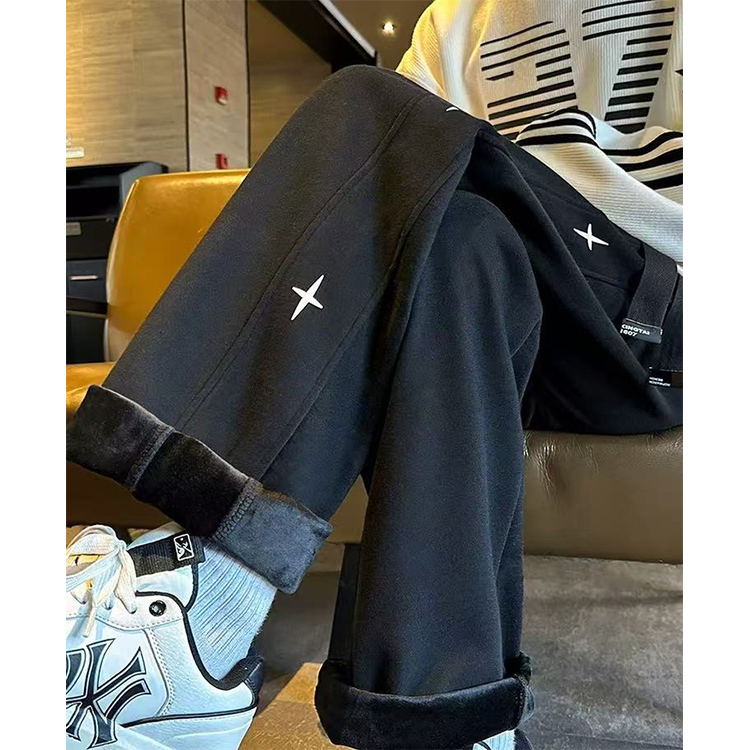 A417ACK19P35男士休闲宽松直筒加绒加厚卫裤，男装休闲裤，电商A417A