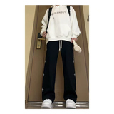 A417ACK19P35男士休闲宽松直筒加绒加厚卫裤，男装休闲裤，电商A417A