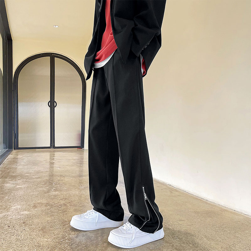 B339BK77新款男士小拉链高级感设计小西裤休闲百搭裤子p50控68,男装西裤,电商A417A
