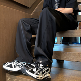 A417ABK189P50夏季男士冰丝休闲裤设计感直筒宽松小西裤，男装西裤，电商A417A