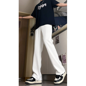 A417A BK9365 P35新款男士休闲西裤微喇冰丝长裤百搭图片