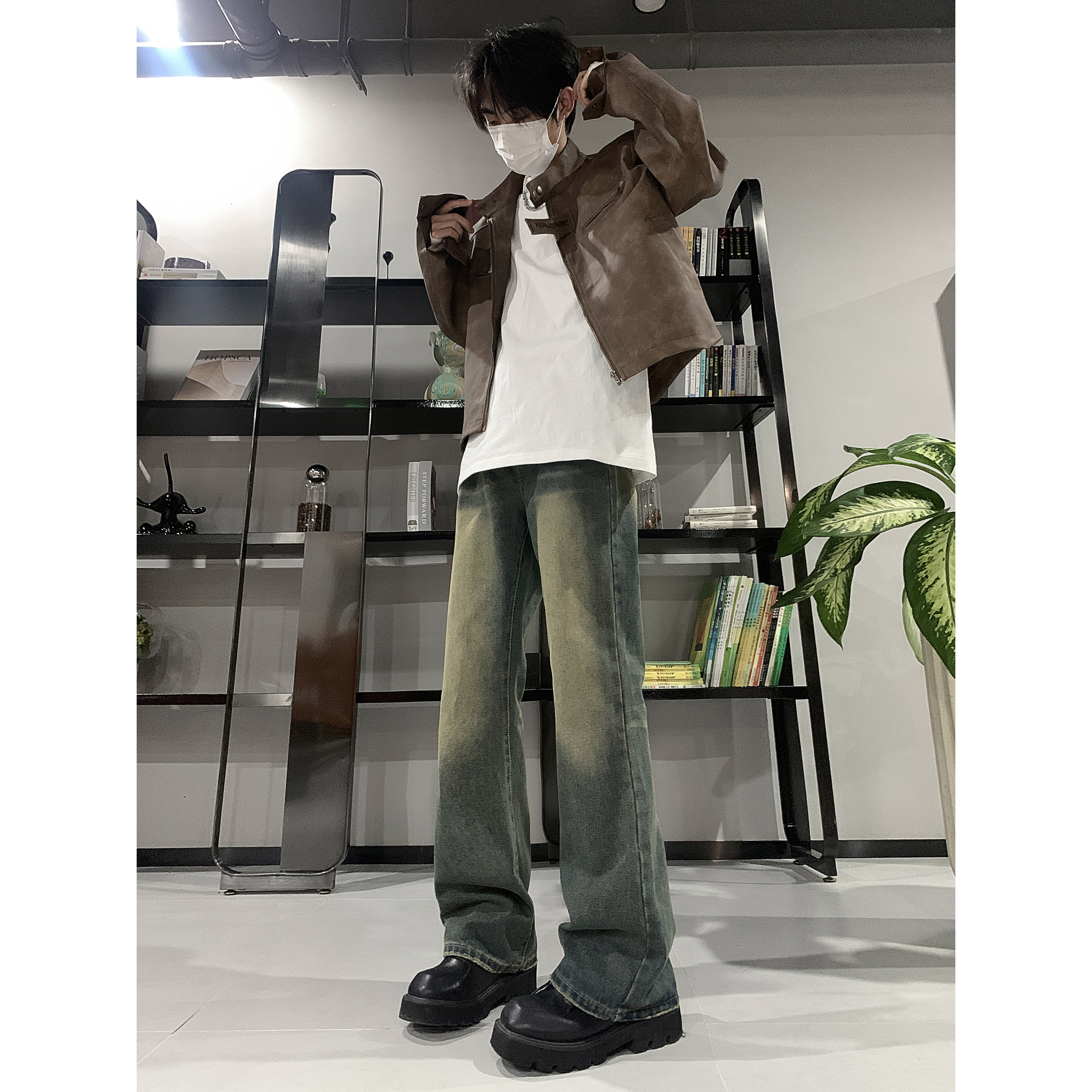 A417ANK356P55秋冬季男士高品质牛仔裤百搭高街个性休闲裤,男装牛仔裤,电商A417A