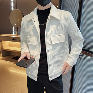 312A-2282-P120控165秋冬社会小伙夹克外套男休闲潮流韩版上衣B,清水溪宋裤搭配上衣图片