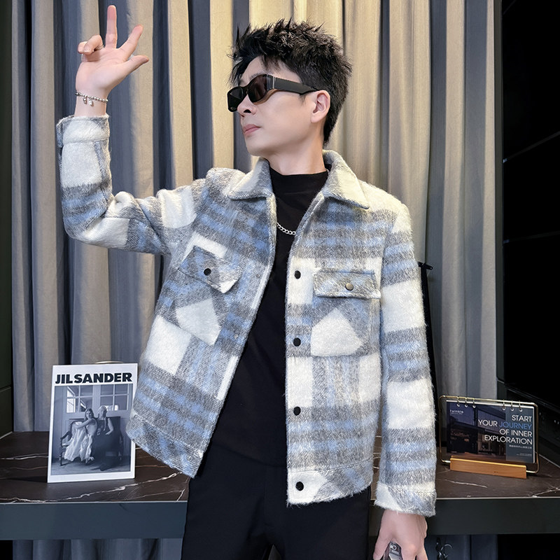 312A-S52-P130控170秋冬季呢子韩版男装夹克潮流高级秋冬上衣D,男装夹克,星座312A