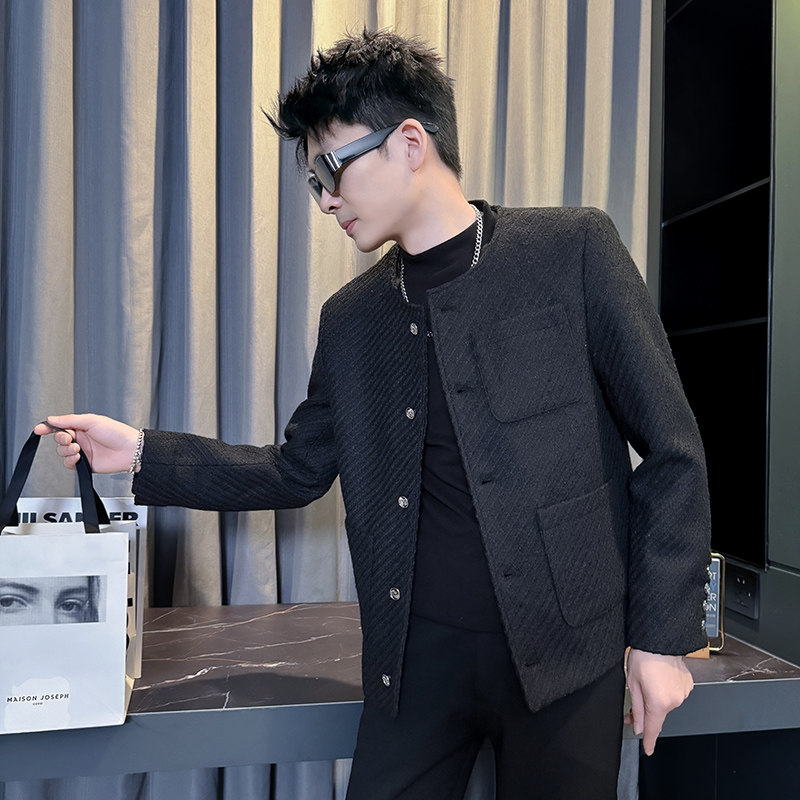 312A-S57-P138 控178 秋冬季呢子韩版男装夹克潮流高级秋冬上衣C图片