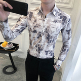 312A-283-P55秋季新款英伦修身衬衫韩版潮流痞帅长袖衬衣-A，男装衬衫，星座312A