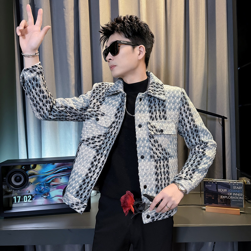 312A-S60-P130控170秋冬季呢子韩版男装夹克潮流高级秋冬上衣B,男装夹克,星座312A