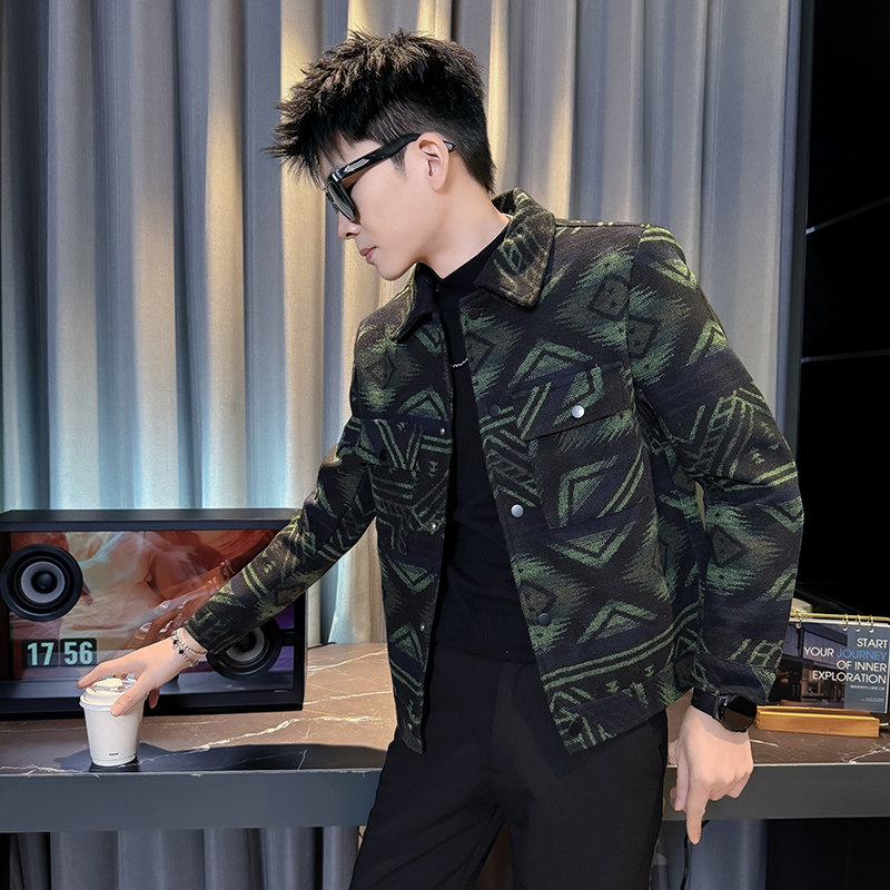 312A-S63-P130控170秋冬季呢子韩版男装夹克潮流高级秋冬上衣C，男装夹克，星座312A