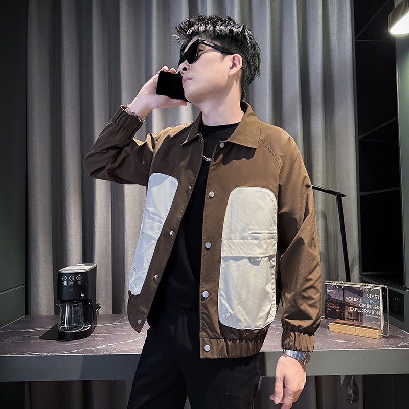 312A-J525-P98控138秋季新款社会小伙夹克外套男潮流韩版上衣A,男装夹克,星座312A