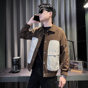 312A-J525-P98 控138 秋季新款社会小伙夹克外套男潮流韩版上衣A图片