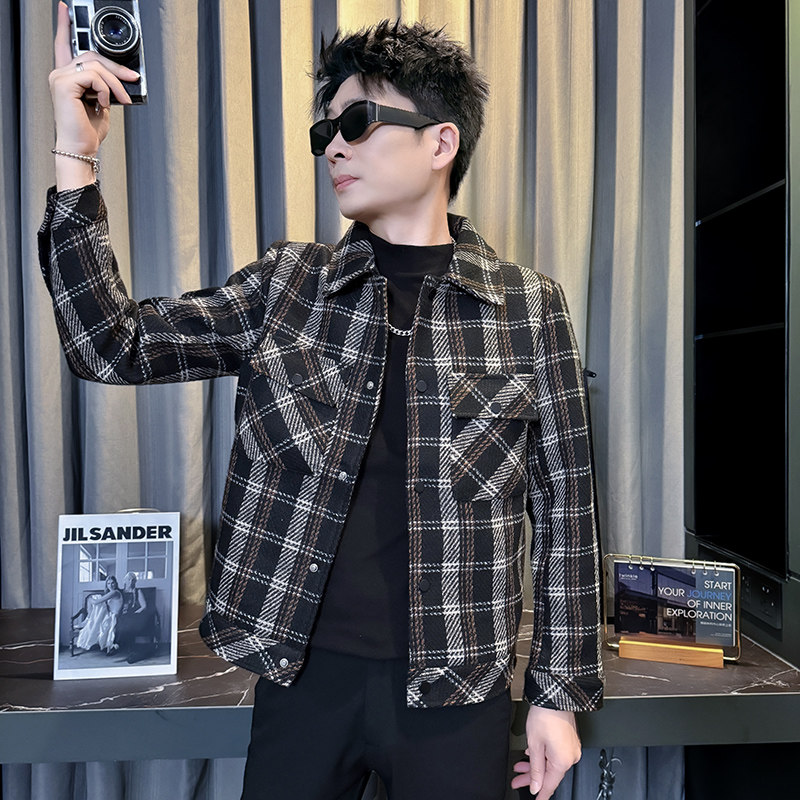 312A-S54-P130控170秋冬季呢子韩版男装夹克潮流高级秋冬上衣C,男装夹克,星座312A