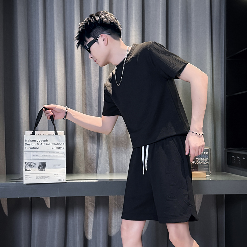 K61T61-P90控136夏季社会小伙工装套装夏装韩版运动服B，男装休闲套装，星座312A